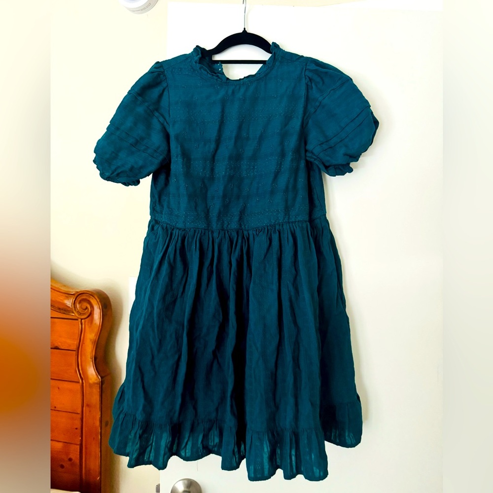 Turquoise blue embroidered dress